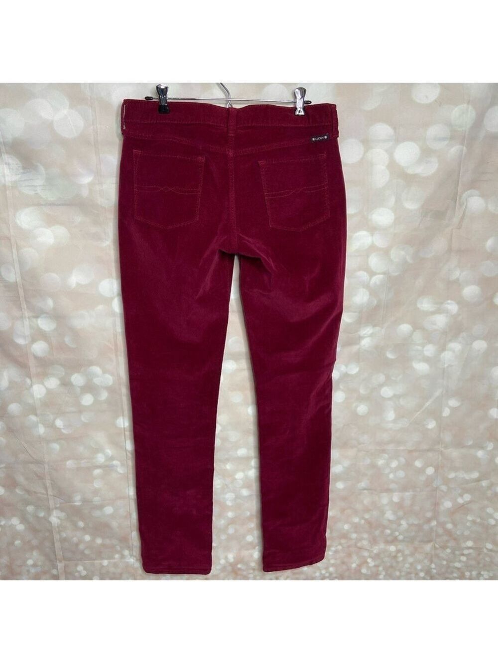 Lucky Brand Burgundy Corduroy Zoe Skinny Jeans 10/30 - Picture 2 of 7